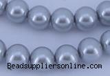 CGL162 10PCS 16 inches 4mm round dyed glass pearl beads wholesale