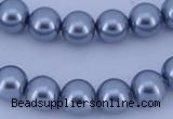 CGL183 10PCS 16 inches 6mm round dyed glass pearl beads wholesale