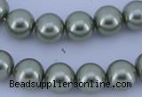 CGL204 10PCS 16 inches 8mm round dyed glass pearl beads wholesale