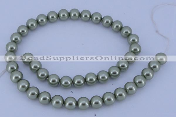 CGL205 5PCS 16 inches 10mm round dyed glass pearl beads wholesale