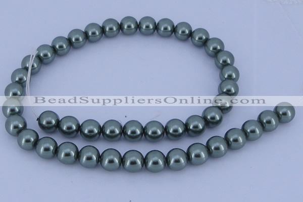 CGL214 10PCS 16 inches 8mm round dyed glass pearl beads wholesale