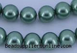 CGL222 10PCS 16 inches 4mm round dyed glass pearl beads wholesale