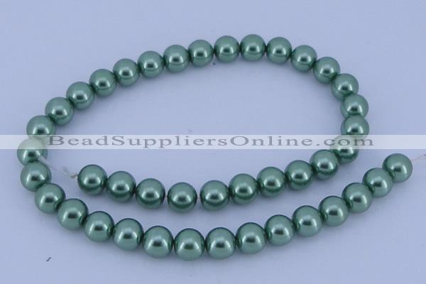 CGL223 10PCS 16 inches 6mm round dyed glass pearl beads wholesale