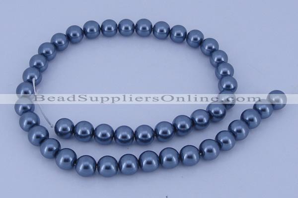 CGL234 10PCS 16 inches 8mm round dyed glass pearl beads wholesale