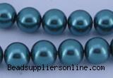 CGL245 5PCS 16 inches 10mm round dyed glass pearl beads wholesale