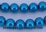 CGL252 10PCS 16 inches 4mm round dyed glass pearl beads wholesale