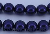 CGL272 10PCS 16 inches 4mm round dyed glass pearl beads wholesale