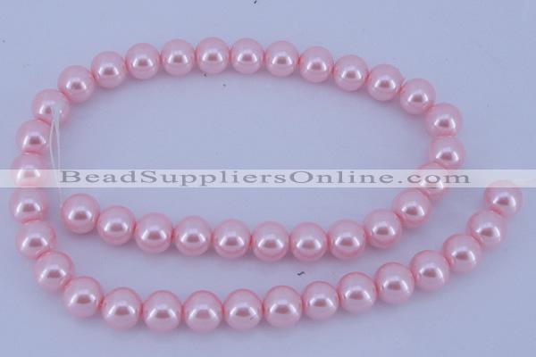 CGL302 10PCS 16 inches 4mm round dyed glass pearl beads wholesale