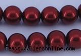 CGL324 10PCS 16 inches 8mm round dyed glass pearl beads wholesale