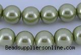 CGL362 10PCS 16 inches 4mm round dyed glass pearl beads wholesale