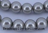 CGL373 10PCS 16 inches 6mm round dyed glass pearl beads wholesale