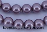 CGL382 10PCS 16 inches 4mm round dyed glass pearl beads wholesale