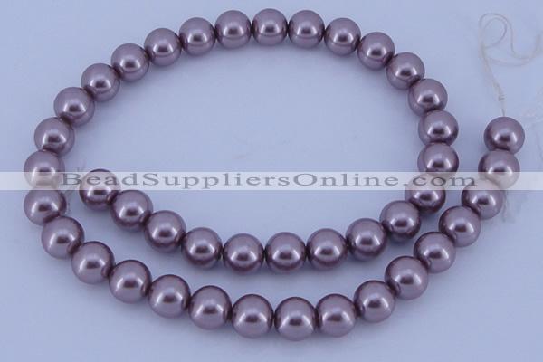 CGL386 5PCS 16 inches 12mm round dyed glass pearl beads wholesale