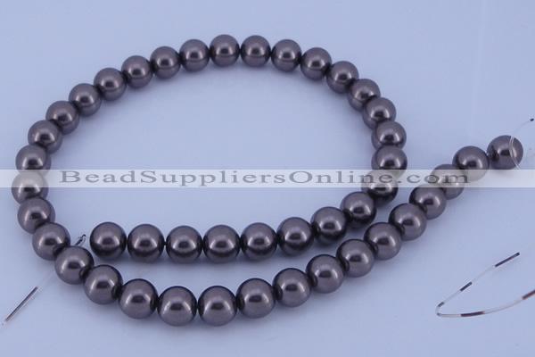 CGL406 5PCS 16 inches 12mm round dyed glass pearl beads wholesale