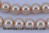 CGL42 10PCS 16 inches 4mm round dyed glass pearl beads wholesale