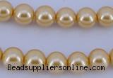 CGL52 10PCS 16 inches 4mm round dyed glass pearl beads wholesale