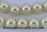 CGL82 10PCS 16 inches 4mm round dyed glass pearl beads wholesale