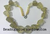 CGN142 19.5 inches 10*14mm - 20*30mm nuggets lemon quartz necklaces