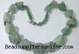 CGN144 19.5 inches 10*14mm - 20*30mm nuggets green aventurine necklaces