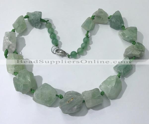 CGN144 19.5 inches 10*14mm - 20*30mm nuggets green aventurine necklaces