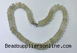 CGN174 20 inches 7*12mm - 9*12mm tyre matte lemon quartz necklaces