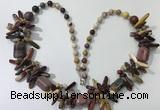 CGN309 27.5 inches chinese crystal & mookaite beaded necklaces