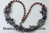 CGN310 27.5 inches chinese crystal & mixed gemstone beaded necklaces