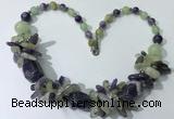 CGN330 20.5 inches chinese crystal & mixed gemstone beaded necklaces