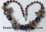 CGN331 20.5 inches chinese crystal & mixed gemstone beaded necklaces