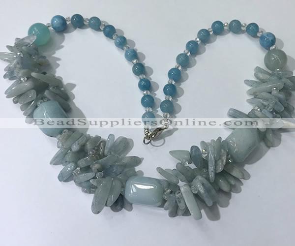 CGN335 20.5 inches chinese crystal & mixed gemstone beaded necklaces