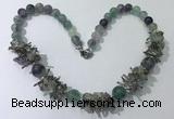 CGN353 19.5 inches chinese crystal & fluorite beaded necklaces