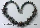 CGN357 19.5 inches chinese crystal & Indian agate beaded necklaces