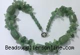 CGN389 23 inches chinese crystal & green aventurine beaded necklaces