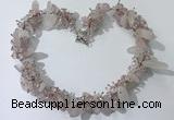 CGN400 19.5 inches chinese crystal & rose quartz chips beaded necklaces