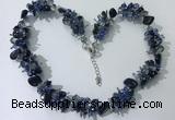 CGN412 19.5 inches chinese crystal & black agate chips beaded necklaces