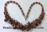 CGN464 22 inches chinese crystal & goldstone beaded necklaces