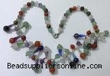 CGN506 21 inches chinese crystal & mixed gemstone beaded necklaces