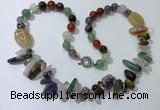 CGN510 23.5 inches chinese crystal & mixed gemstone beaded necklaces