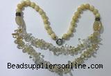 CGN517 23.5 inches chinese crystal & mixed gemstone beaded necklaces