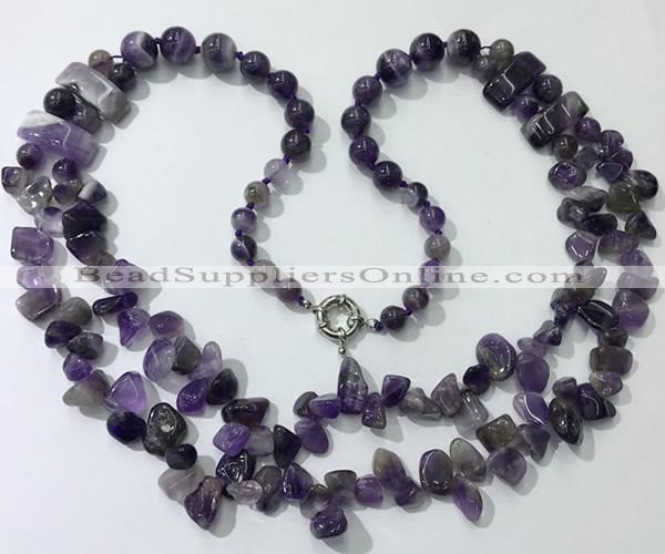 CGN538 27 inches fashion amethyst gemstone beaded necklaces