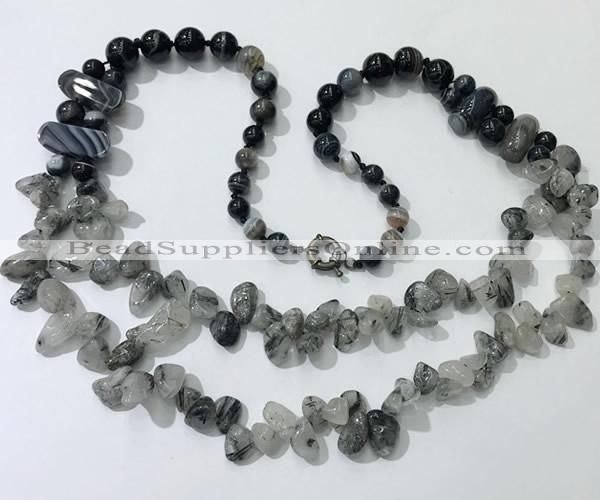 CGN545 27 inches fashion mixed gemstone beaded necklaces