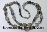 CGN548 23.5 inches striped agate gemstone beaded necklaces