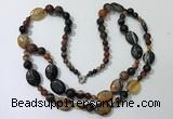 CGN549 23.5 inches striped agate gemstone beaded necklaces