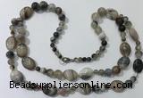 CGN580 23.5 inches striped agate gemstone beaded necklaces