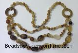 CGN596 23.5 inches striped agate gemstone beaded necklaces