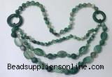 CGN600 23.5 inches striped agate gemstone beaded necklaces