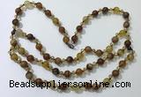 CGN651 22 inches chinese crystal & striped agate beaded necklaces