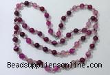 CGN653 22 inches chinese crystal & striped agate beaded necklaces