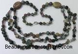 CGN685 23.5 inches chinese crystal & Indian agate beaded necklaces