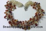 CGN716 21.5 inches stylish mixed goldstone beaded necklaces